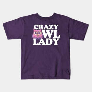 Crazy Owl Lady Kids T-Shirt